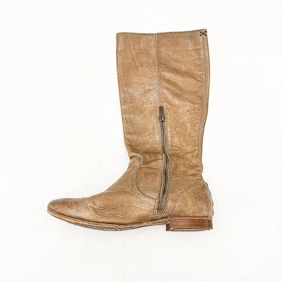 Frye Jillian Pull On Boot Leather Boots Light Brown Round Toe Side Zip Size 8 - Picture 6 of 6